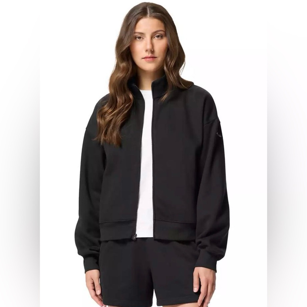Columbia Black Alderman Full Zip Stand Collar Long Sleeve Fleece Jacket